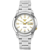 Seiko 5 SNKL77 Automatic Day-Date White Dial Stainless Steel Mens Watch SNKL77K1