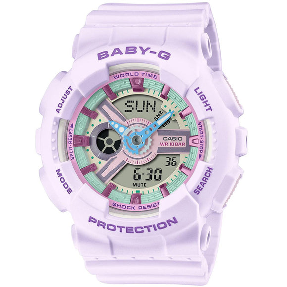 Casio BABY-G SHOCK XL BA110XPM-6A Pastel Purple Analog Digital Ladies Watch
