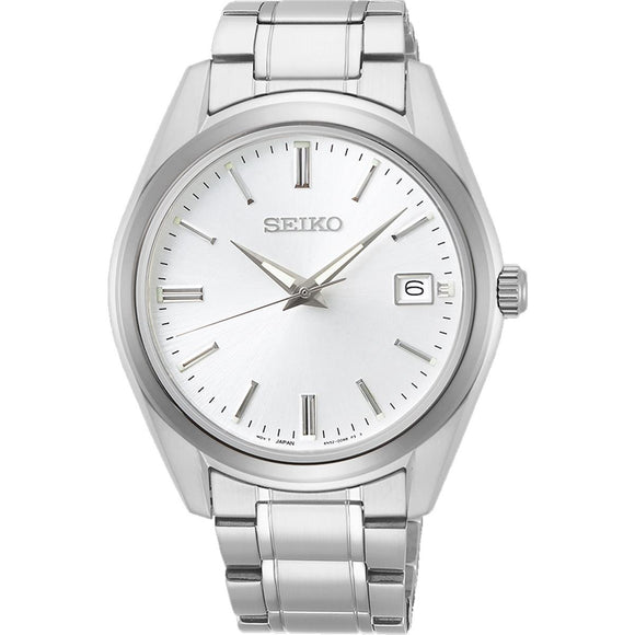 Seiko SUR307 Essentials Quartz White Dial Stainless Steel Men's Watch SUR307P1