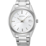 Seiko SUR307 Essentials Quartz White Dial Stainless Steel Men's Watch SUR307P1