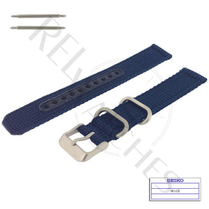 SEIKO 4K12JZ 18mm Blue Nylon Watch Band