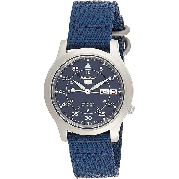 Seiko 5 Automatic Military Watch - Blue Dial Canvas - SNK807K2